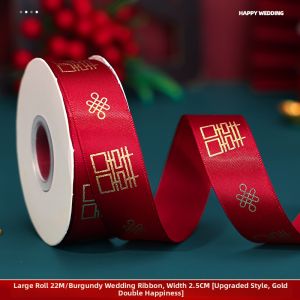 XIKUNLE | Wedding Red Satin Ribbon