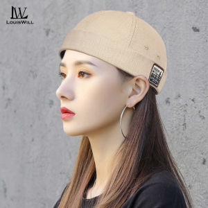 LouisWill หมวกหมวกผู้ชายใช้ได้ทั้งชายและหญิงหมวกถักทรง Beanie แตงโมปรับได้หมวกไร้ขอบฮิปฮอปหมวกเจ้าบ้านสำหรับผู้ชายแฟชั่นหมวกแตงโมหมวกเรโทรปักลายสำหรับฤดูใบไม้ผลิและฤดูร้อน