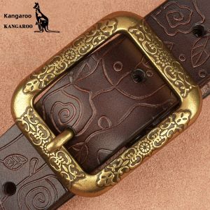 Kangaroo | Retro Embossed Pure Leather Belt