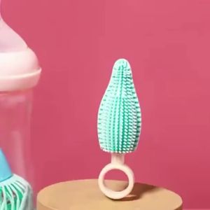 Portable Mini Silicone Bottle Brush with Casing Baby Bottle Brush Travel Brush Berus Botol Susu