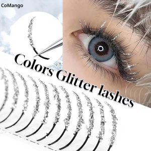 CoMango ขนตาปลอมแบบแฟนที่ทำสำเร็จแล้ว มีสีระยิบระยับผสมกัน ขายส่งสำหรับฮัลโลวีน