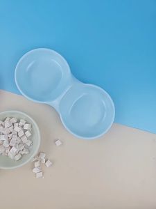 Chén ăn cho Chó Mèo nhỏ 2 ngăn bằng nhựa PP (mẫu mới) - Hara Pet Store