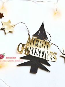 Phụ Kiện Trang Trí Tiệc Giáng Sinh Phong Cách Scandinavia Đơn Giản Màu Đen Và Vàng Nhỏ Cây Cỏ Hoa Phong Cách Hoạt Hình