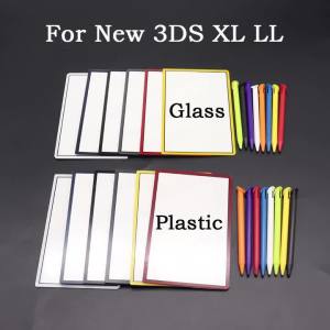 1Set For New 3DS XL LL Top LCD Screen Lens Cover For New 3DS XL LL Game Console Plastic Stylus Pen Upper Protection Panel Kit