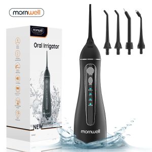 เครื่องทำความสะอาดช่องปากแบบพกพา F18 3 โหมด ฉีดน้ำทำความสะอาดฟันแบบพกพา ชาร์จซ้ำได้ หัวฉีดน้ำ 4 แบบ ถังน้ำ 200 มล. กันน้ำ ทำความสะอาดฟันอย่างล้ำลึก