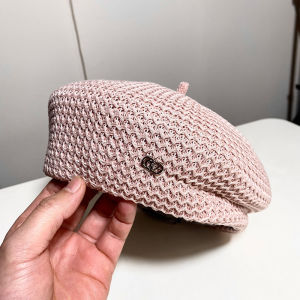 Womens Beret Hat Small Face Painter Style Autumn Winter British Style Versatile Outdoors Casual round Top No Brim Cap