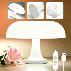 LED Mushroom Shaped Desk Lamp with 3 Color Dimming USB Power Supply Is An Ideal Decoration for Bedrooms Desks and Living Rooms