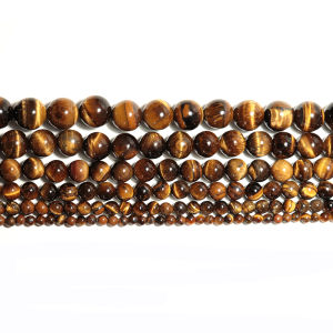 Noter Economical 4mm/6mm/8mm/10mm/12mm/14mm Real Natural Tiger eye Stone Beads For Jewelry Making Brown Smooth Beaded Bag