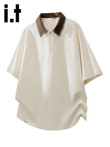 izzue | Áo Polo Nam Cổ Trụ Half-Zip Tay Ngắn