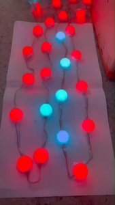 หลอดปิงปองครึ่่งลูก 24V 5cmฟลูคัลเลอร์(30ลูก)