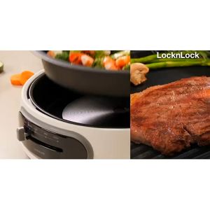 Nồi điện đa năng chống dính Lock&Lock Multi Cooker 4L 26cm màu trắng EJP544WHT chảo nướng và lẩu