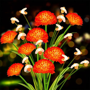 ไฟสวนพลังงานแสงอาทิตย์ 1 ชิ้นพร้อมการออกแบบผึ้งหยัก ไฟผึ้งพลังงานแสงอาทิตย์สีส้มสดใส ไฟเส้นทาง LED สําหรับลาน ดาดฟ้าและเส้นทาง