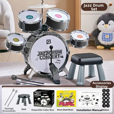 YISBRO | Starter Practice Drum Set for Kids with Rainbow Lights