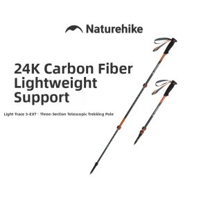 NatureHike | 24K Carbon Fiber Outdoor Trekking Poles 3-Section Telescopic