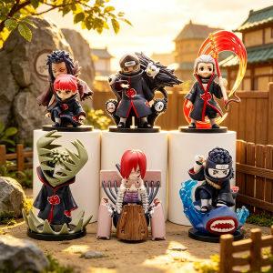 Bandai | 6PCS NARUTO Akatsuki Organization Series Figure Animation Uchiha Itachi Ornament Action Figure Toy Model Birthday Gift 