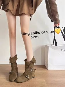 XUJIA | Giày Bốt Tây Cao Gót cho Phụ Nữ Mùa Thu Size Nhỏ