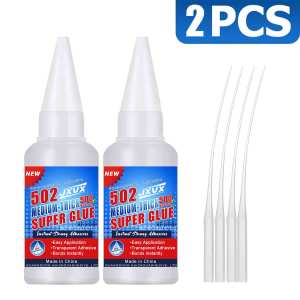 JXVX 1-5pcs Professional 502 Super Glue Extra Strong Fast Instant Adhesive Cyanoacrylate Quick Dry Instant Strong Bond Adhesive Hardware Metal Cars Wood Craft Hobby Seconds Bond.