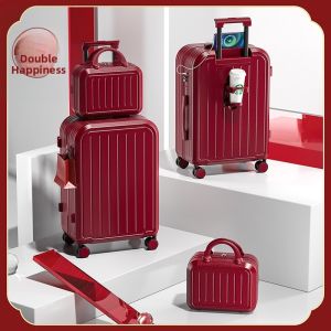 MLZH | Wedding Use Red Luggage Suitcase for Bride