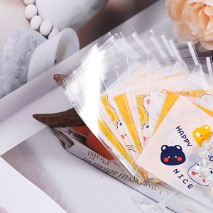 [100 PCS] Plastik Cookies OPP Karakter Beruang | Plastik OPP Motif | Plastik Packaging Nastar Cookies Coklat Permen | Plastik Opp Kemasan Perekat
