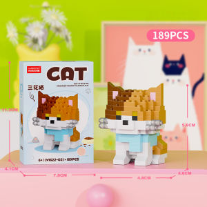 Cartoon Cute Pet Cat Dog Building Blocks Microparticle Husky Assembly Toy Educational Decoration Gift for Children