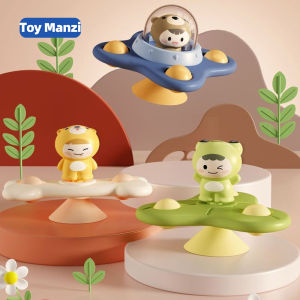 3 in 1  Baby Kids Spinner Toy Cartoon Bath Toys Finger Spinning Rotation Spin Wall Suction Baby Rotating Toy Fun Toys for Baby