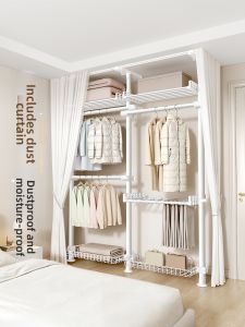 WEILAISHI | Space-Saving Easy Assembly Metal Frame Closet Small Space