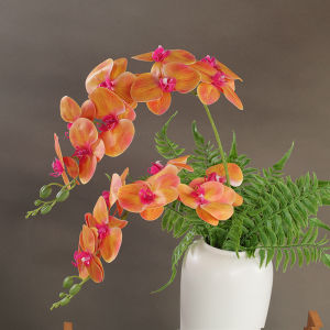 9 Đầu Hoa Phong Lan 3D in Nhựa Giả Cao Cấp Hiện Đại Trang Trí Bàn Ăn Hoa Tươi Không Khí Trong Lành Hoa Nhựa Hoa Phong Lan