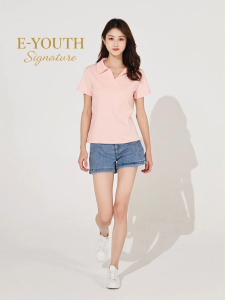 E-YOUTH Signature Women Clean Collar Polo Tee - EYS1304