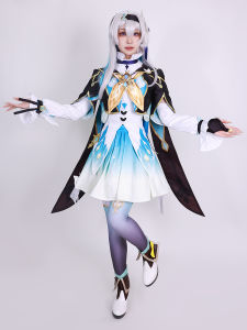 Game Honkai Star Rail Firefly Cosplay Costume For Women Firefly Silver Gray Gradient Long Hair Halloween Anime Party Carnival Outfits