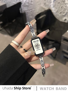 Uhada Huawei Band Metal Flash Diamond Smart Watch Band H Letter Chain New Model 8 7 NFC Compatible Band High End Design