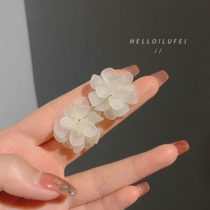 White Flower Earrings for Women Elegant s925 Women Stud Earrings Korean Style Fashion Women Earrings
