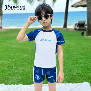 ชุดว่ายน้ำเด็กชาย ชุดว่ายน้ำสองชิ้น ชุดว่ายน้ำฤดูร้อนสำหรับเด็กชาย ชุดกีฬา ชุดกีฬาฟิตเนส ชุดกีฬาสำหรับแฟนฟุตบอล