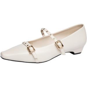 Josiny | Mary Jane Pointed Toe French Style New Coarse Heeled Pumps