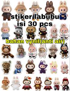 STIKER LABUBU ISI 30 PCS BAHAN VYNIL(ANTI AIR) 1 LEMBAR UKURAN 23X30