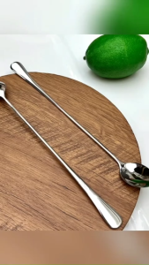 ( Đá bầu ) Muỗng  dùng uống  Cà Phê cán dài  Inox 304 loại giọt nước loại tốt - Muỗng Đá Chanh-Sinh Tố - Muỗng Inox-  Muỗng 2 Size - Dụng Cụ Nhà Bếp