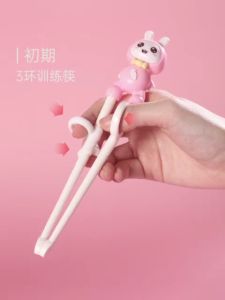 3 In1 Kids Baby Training Chopsticks Flatware Set With Fork Spoon Stainless Steel