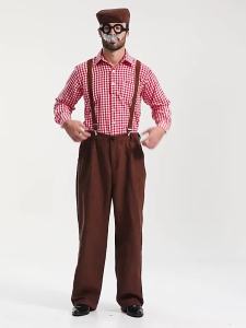 2024 ชุดสูทลายสก๊อตนักสืบผู้ใหญ่ใหม่ของ ชุดฮาโลวีนสไตล์อังกฤษ Sherlock Holmes