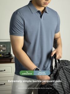 PERDONTOO | Antibacterial Cool Feel Polo Shirt Mens Short Sleeve High-End Turn-Down Collar