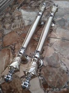 Handle gagang pintu kuningan model nanas panjang 45cm berbahan full kuningan