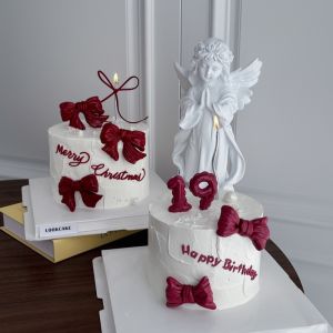 HuoLeWeiEr Shiny Bow Christmas Letter Sugar Art Cake Baking Mold for Birthday Cake Decoration Kitchen Cooking Tools