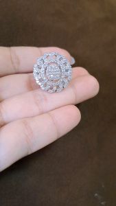 Cincin Perak Big Bunga Berlian Full Crystal Titanium: Desain Unik & Berkualitas Tinggi