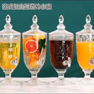 Tower Beer Dispenser: European Retro Glass 2L & Commercial Juice