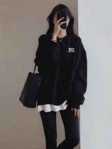 YEBO | Oversized Round Neck Long Sleeve Sweatshirt