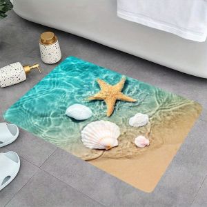 VIKAMA Tropical Ocean Bathroom Mat Water Absorbing Anti Slip Floor Rug Entrance Hall Indoor Home Decor Carpet