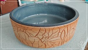 KOEN HANDMADE DESIGNER ART BASIN CERAMIC COUNTER TOP BASIN  410mm(D) x 140mm(H)