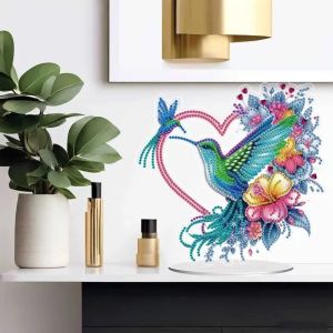 1 DIY crystal diamond painting decorative item with butterfly and hummingbird patterns made of acrylic material for Christmas