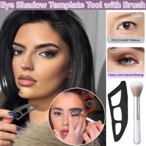 Eye Shadow Template Tool with Brush Lazy Eyeshadow Stencils Quick Make Up Stencils Eyeshadow Molds