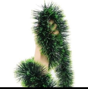 slinger hijau salju tebal 7 cm panjang 2 meter slinger Tinsel rumbai dekorasi