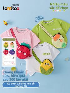 Lomitoo | Cotton Cartoon 3D Pocket Tshirt Childrens Short Sleeve