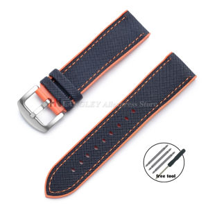 New Nylon Sailcloth Rubber Hybrid Watch Strap 18mm 19mm 20mm 21mm 22mm 24mm for Men Women Silicone Waterproof Watchband Bracelet